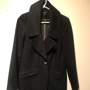 Topshop Black Wool Coat Size 2